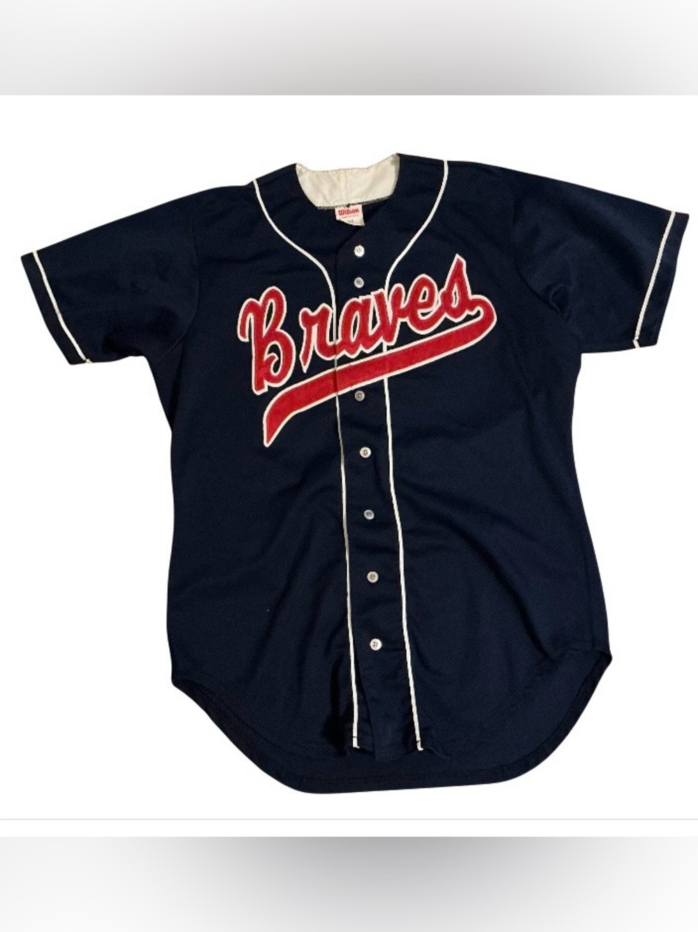 Vintage Wilson Atlanta Braves #36 Baseball Jersey Made USA Size 44 Sewn